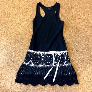 VS Black and White dress with crochet detail